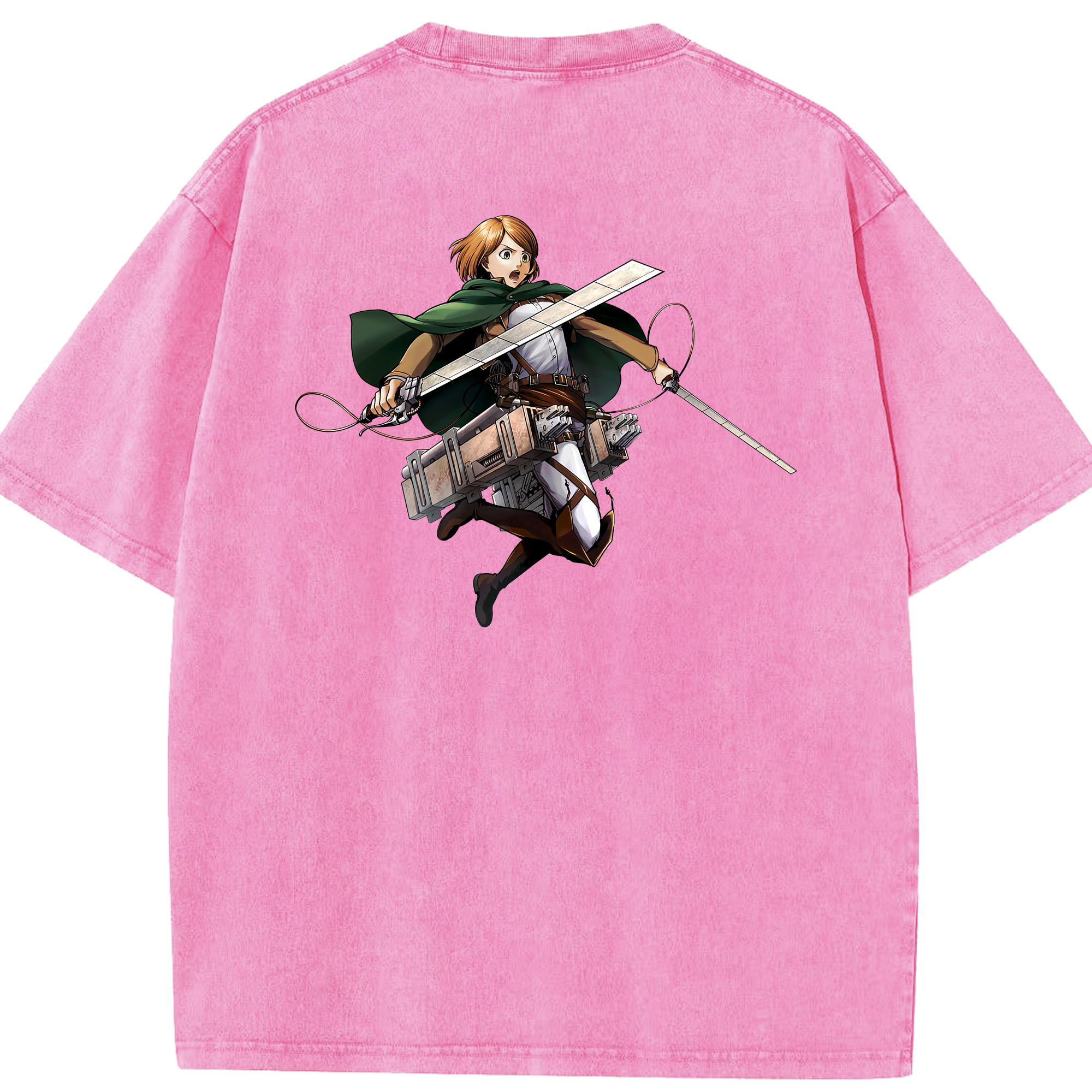 （画像用） 進撃の巨人 ペトラ·ラル Attack on Titan Petra Rall 綿100% ヴィンテージ風 半袖Tシャツ（背面プリント）